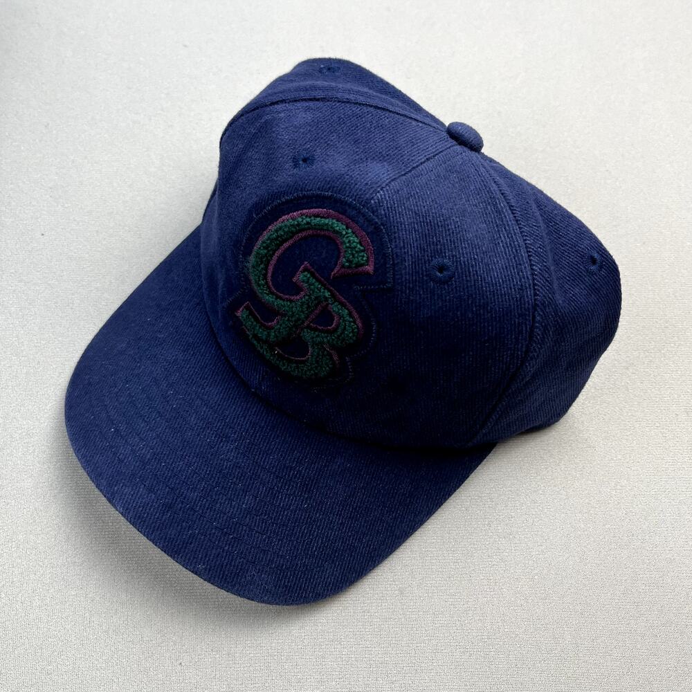 Vintage Alaska Hat Cap Strapback Navy Blue Glacier Bay National Park Nature 90s